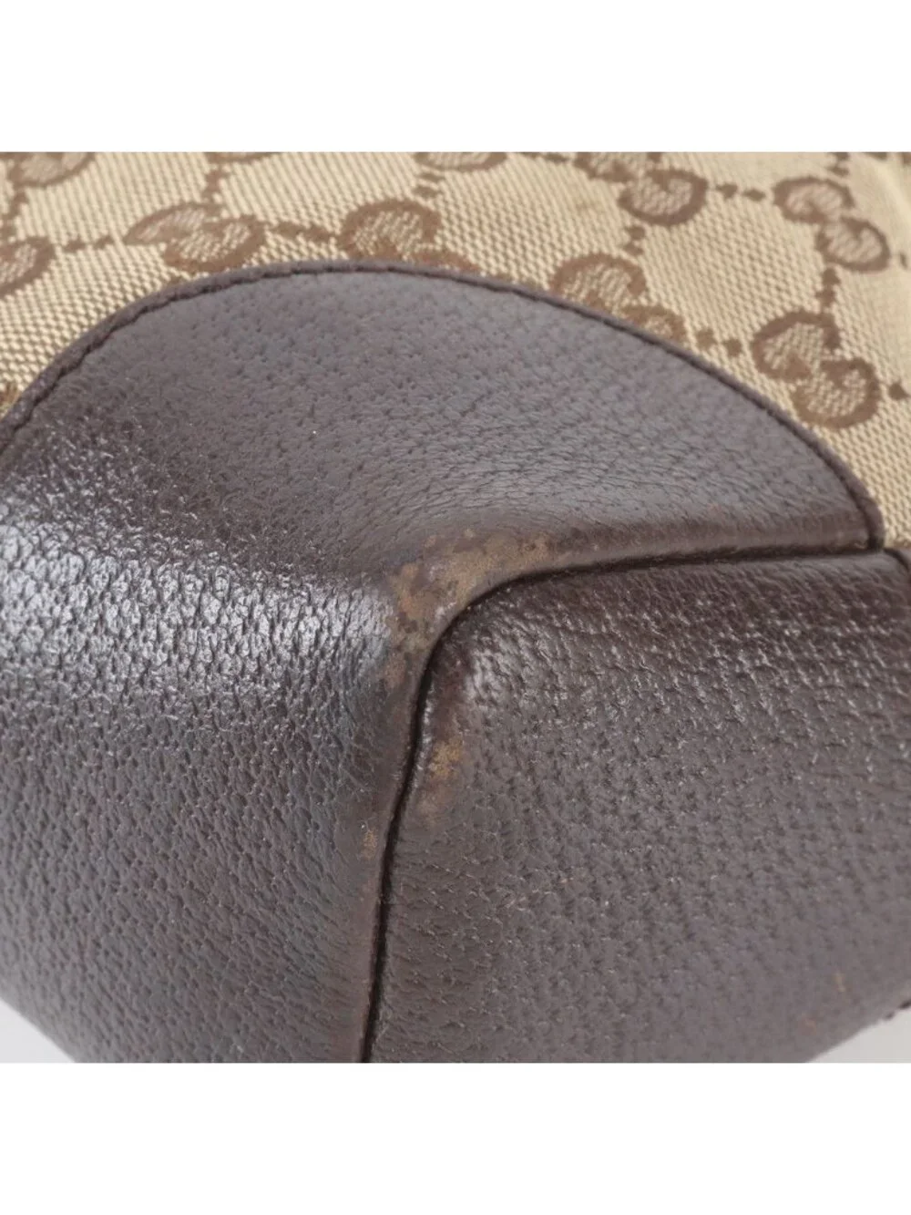 Gucci GG Canvas Leather Shoulder Bag Crossbody Messenger Business Tote
